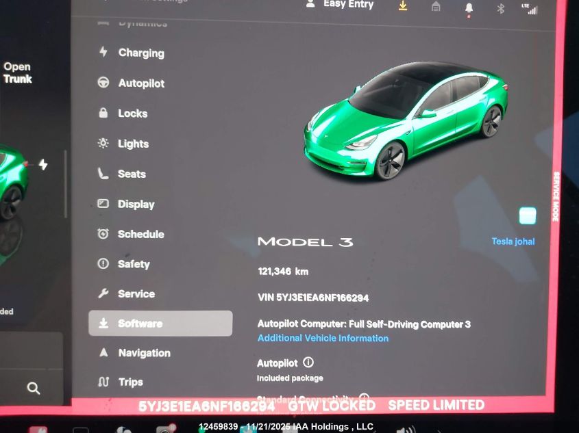2022 Tesla Model 3 VIN: 5YJ3E1EA6NF166294 Lot: 12459839