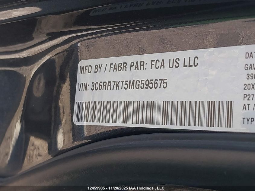 2021 Ram 1500 Classic Tradesman VIN: 3C6RR7KT5MG595675 Lot: 12459905