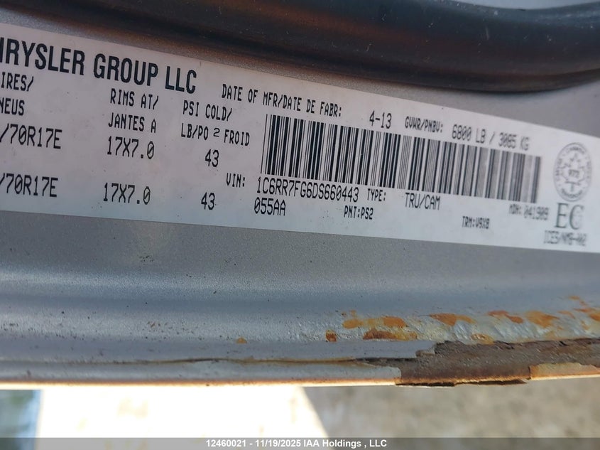 1C6RR7FG6DS660443 2013 RAM 1500 photo no. 9