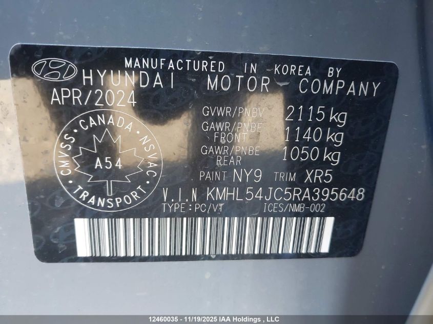 2024 Hyundai Sonata N Line VIN: KMHL54JC5RA395648 Lot: 12460035