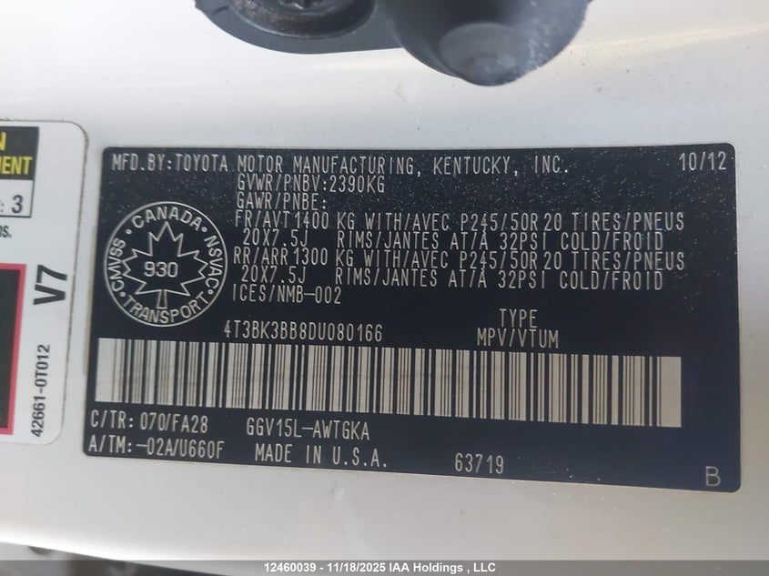 4T3BK3BB8DU080166 2013 TOYOTA VENZA photo no. 9