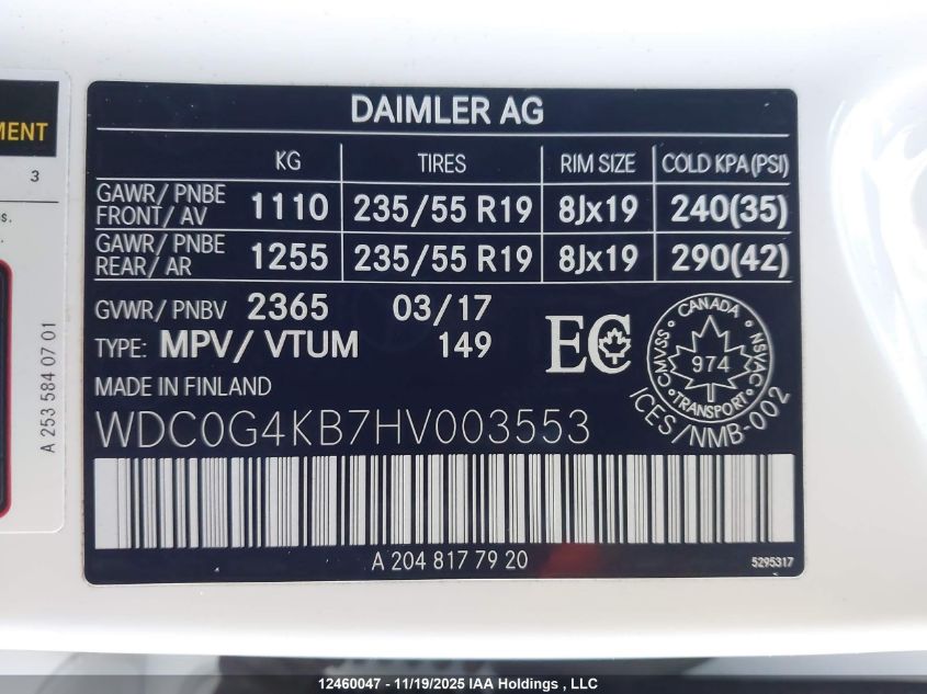 2017 Mercedes-Benz Glc 300 4Matic VIN: WDC0G4KB7HV003553 Lot: 12460047