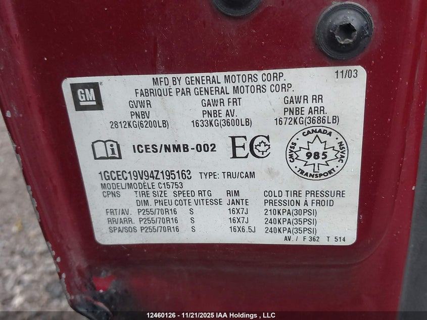 1GCEC19V94Z195163 2004 CHEVROLET SILVERADO photo no. 9