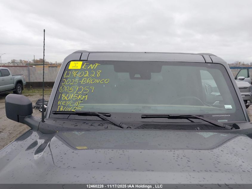 2025 Ford Bronco Big Bend VIN: 1FMDE7BHXSLA59259 Lot: 12460228