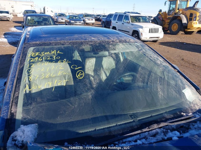 2012 Honda Civic Exl VIN: 2HGFB2F93CH029712 Lot: 12460230