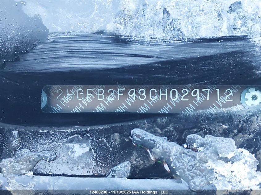 2012 Honda Civic Exl VIN: 2HGFB2F93CH029712 Lot: 12460230