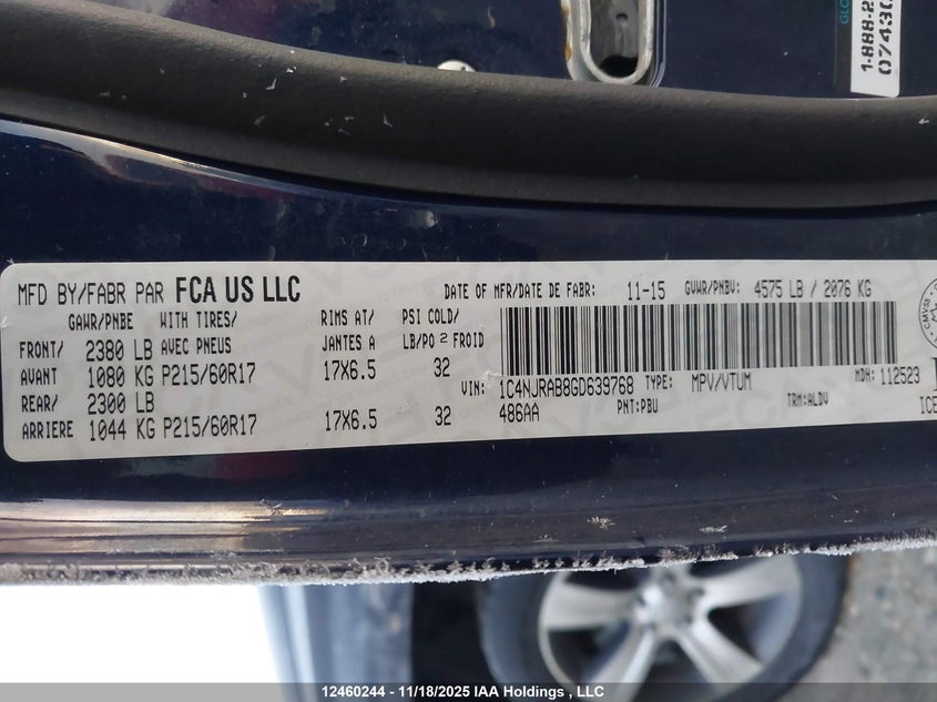 1C4NJRAB8GD639768 2016 JEEP LIBERTY (PATRIOT) photo no. 18