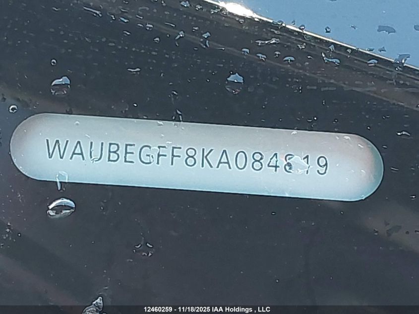 2019 Audi A3 VIN: WAUBEGFF8KA084819 Lot: 12460259