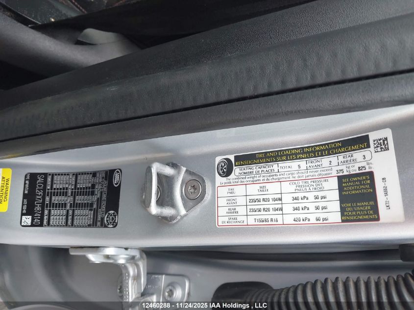 2020 Land Rover Discovery Sport Se R-Dynamic VIN: SALCL2FX7LH874140 Lot: 12460288