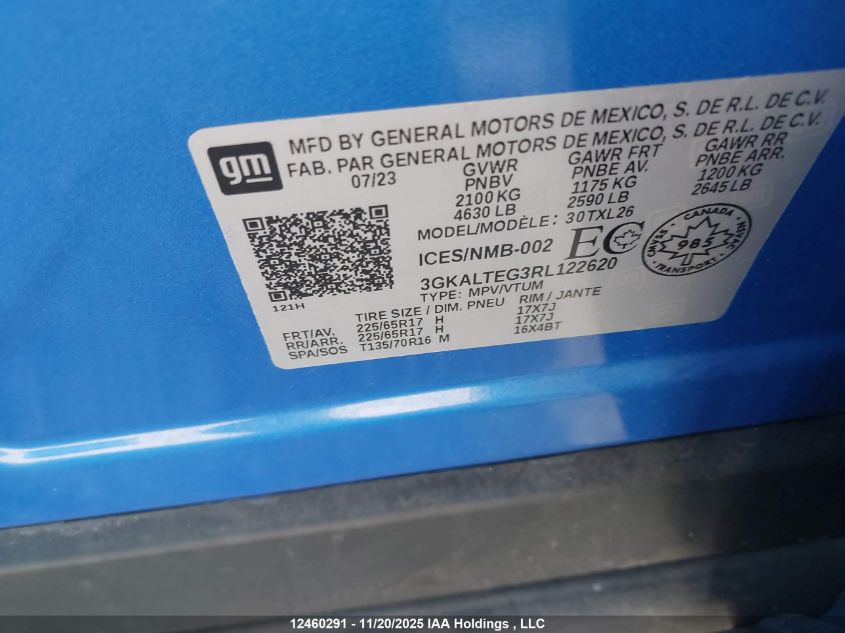 2024 GMC Terrain VIN: 3GKALTEG3RL122620 Lot: 12460291