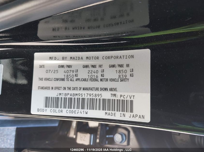 2025 Mazda Mazda3 Gx VIN: JM1BPABM9S1795895 Lot: 12460296