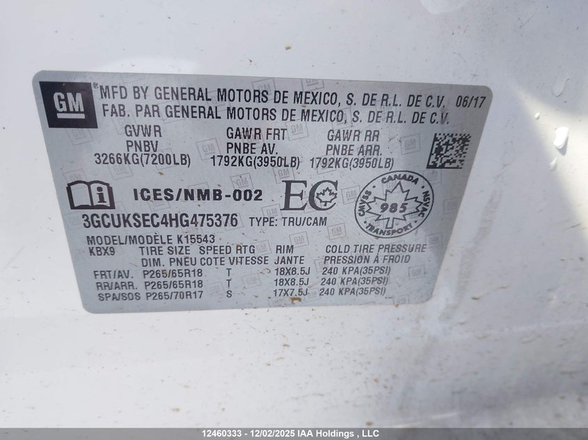 3GCUKSEC4HG475376 2017 CHEVROLET SILVERADO photo no. 18