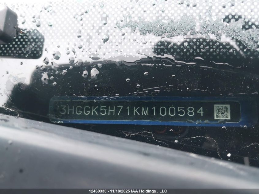 2019 Honda Fit Sport VIN: 3HGGK5H71KM100584 Lot: 12460335