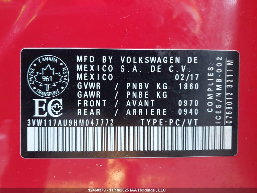 3VW117AU9HM047772 2017 VOLKSWAGEN GOLF photo no. 18