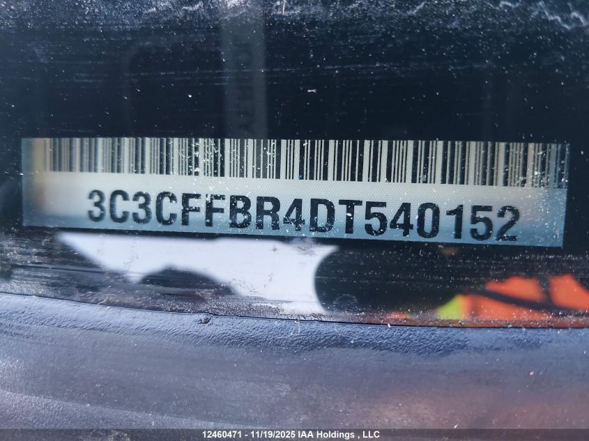 2013 Fiat 500 Sport VIN: 3C3CFFBR4DT540152 Lot: 12460471