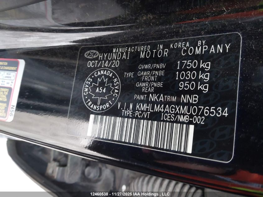 2021 Hyundai Elantra Preferred Ivt With Sun And Tech Package VIN: KMHLM4AGXMU076534 Lot: 12460538