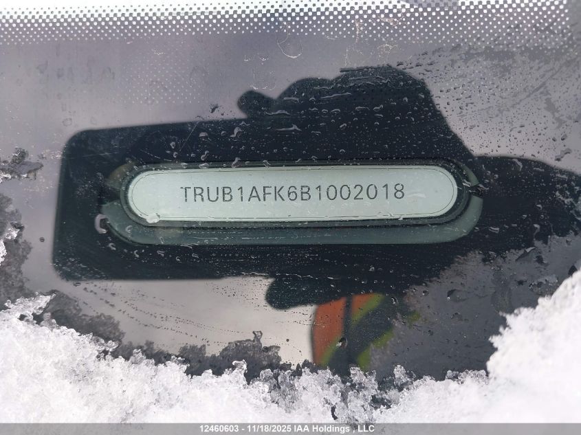2011 Audi Tts Premium VIN: TRUB1AFK6B1002018 Lot: 12460603