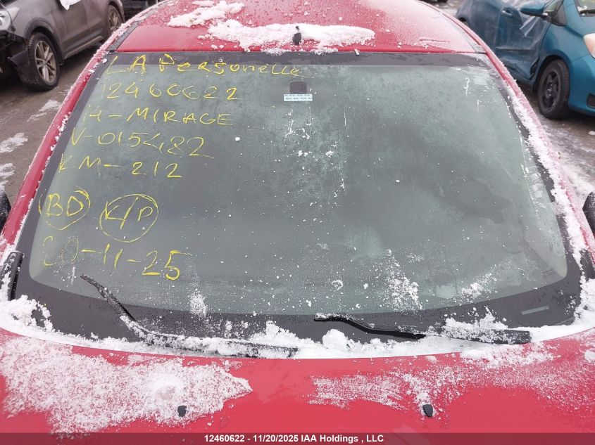 2014 Mitsubishi Mirage Es VIN: ML32A4HJXEH015482 Lot: 12460622