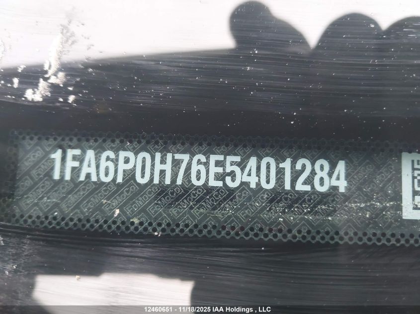 2014 Ford Fusion Se VIN: 1FA6P0H76E5401284 Lot: 12460651