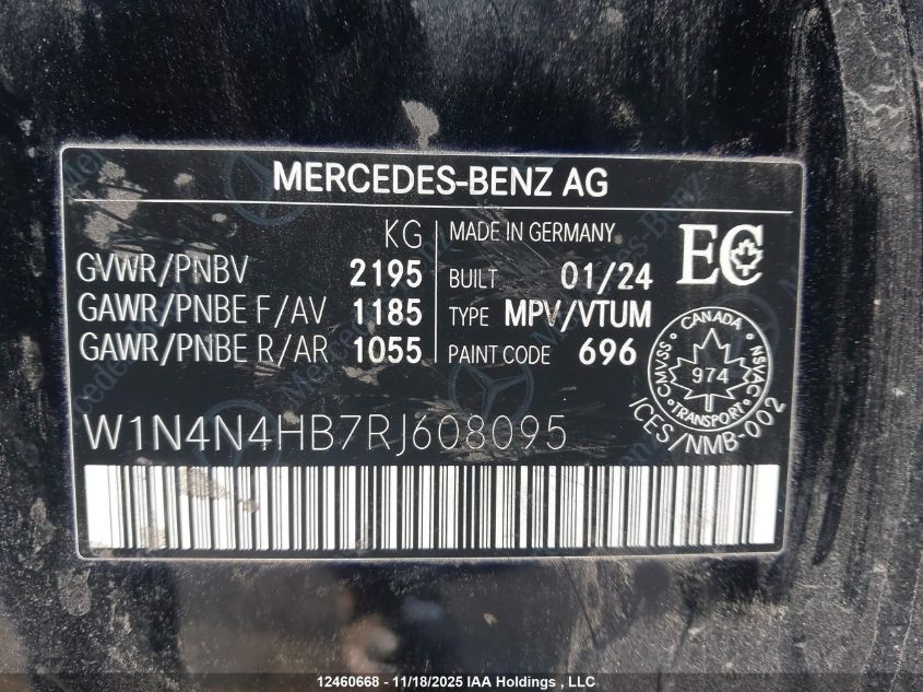 2024 Mercedes-Benz Gla 250 4Matic VIN: W1N4N4HB7RJ608095 Lot: 12460668