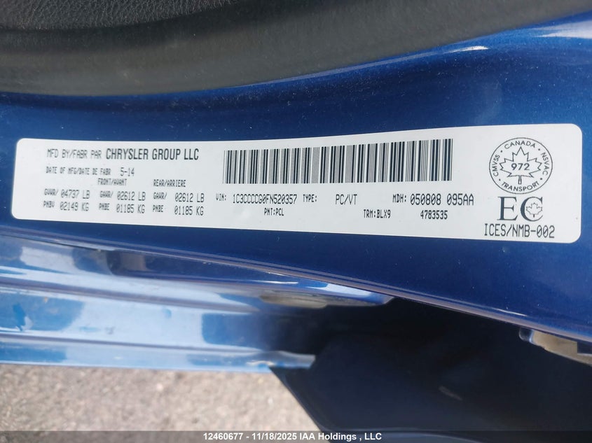 1C3CCCCG0FN520357 2015 CHRYSLER 200 photo no. 9