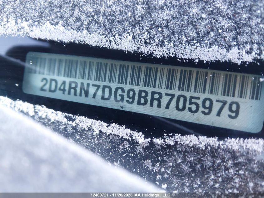 2011 Dodge Grand Caravan R/T VIN: 2D4RN7DG9BR705979 Lot: 12460721