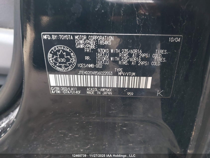 JTEHD20V856022553 2005 TOYOTA RAV 4 photo no. 9