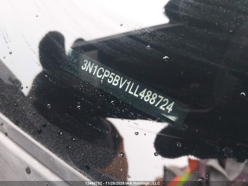 2020 Nissan Kicks S VIN: 3N1CP5BV1LL488724 Lot: 12460782