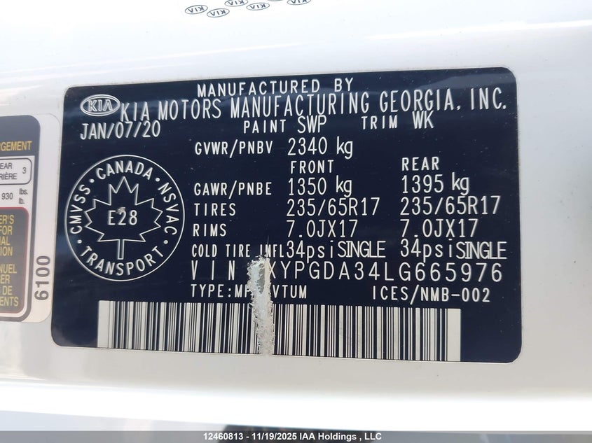 5XYPGDA34LG665976 2020 KIA SORENTO photo no. 9