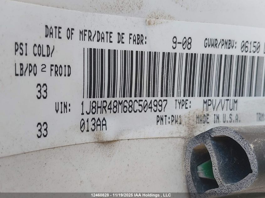 2008 Jeep Grand Cherokee Laredo VIN: 1J8HR48M68C504997 Lot: 12460828