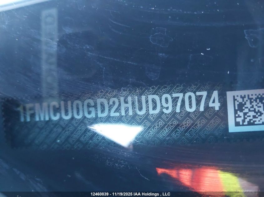 2017 Ford Escape Se VIN: 1FMCU0GD2HUD97074 Lot: 12460839