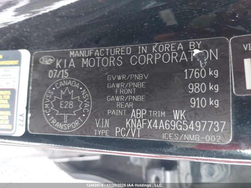 2016 Kia Forte 1.8L Lx/1.8L Lx+ VIN: KNAFX4A69G5497737 Lot: 12460874