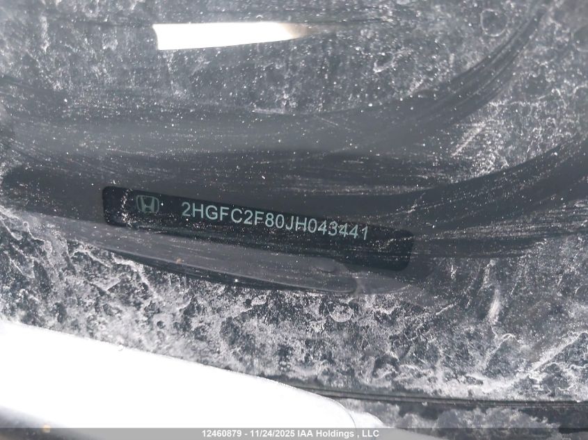 2018 Honda Civic Ex VIN: 2HGFC2F80JH043441 Lot: 12460879