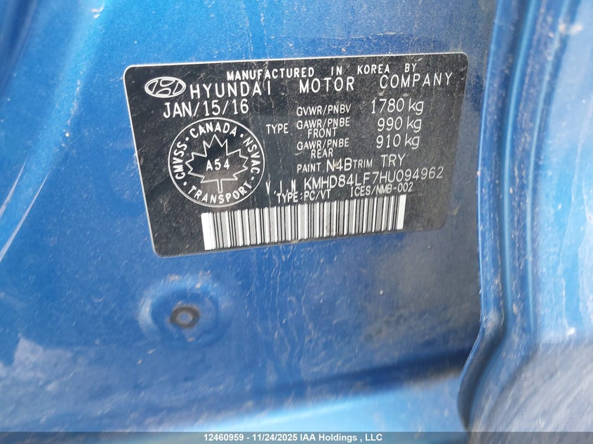 KMHD84LF7HU094962 2017 HYUNDAI ELANTRA photo no. 17