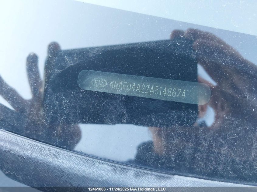 2010 Kia Forte Ex VIN: KNAFU4A22A5148674 Lot: 12461003
