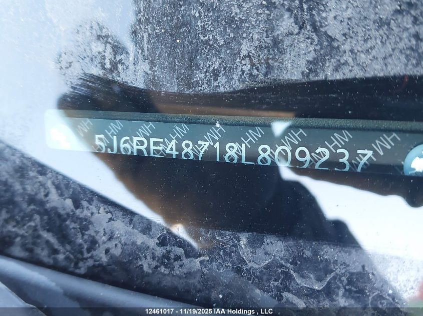 2008 Honda Cr-V Exl VIN: 5J6RE48718L809237 Lot: 12461017