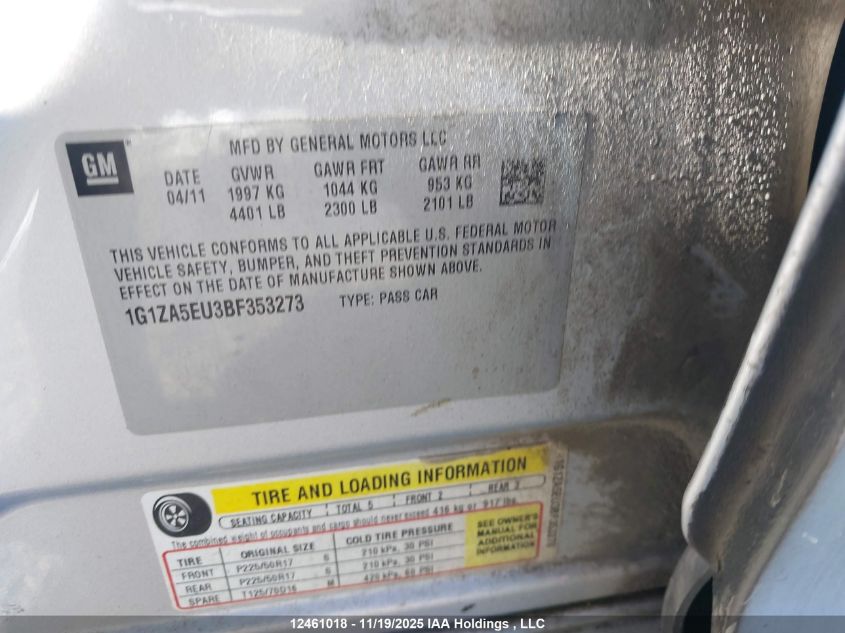 2011 Chevrolet Malibu Ls VIN: 1G1ZA5EU3BF353273 Lot: 12461018