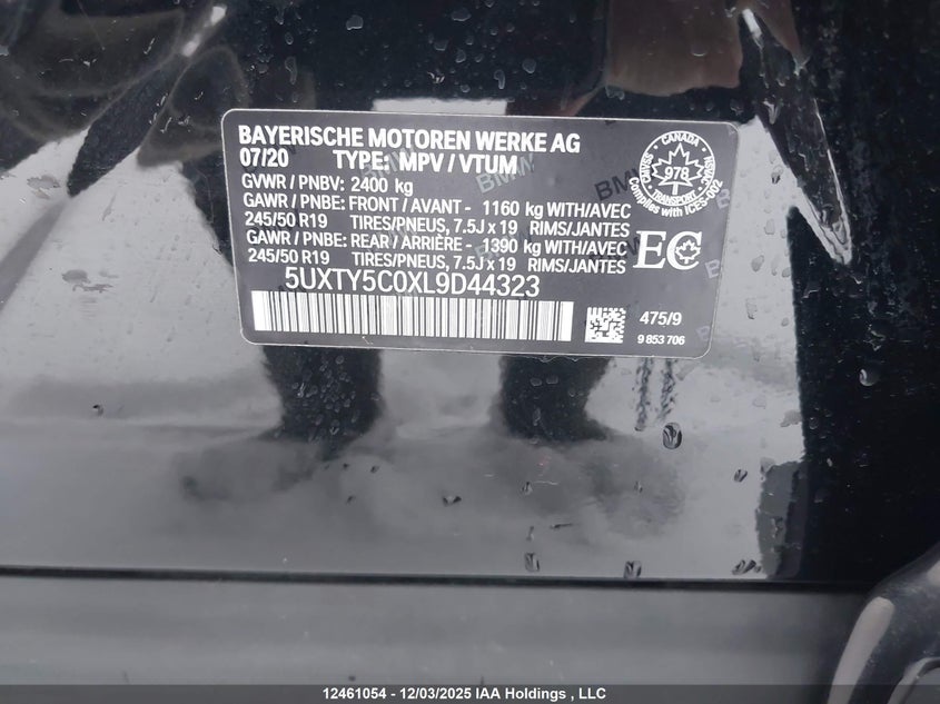 5UXTY5C0XL9D44323 2020 BMW X3 photo no. 9