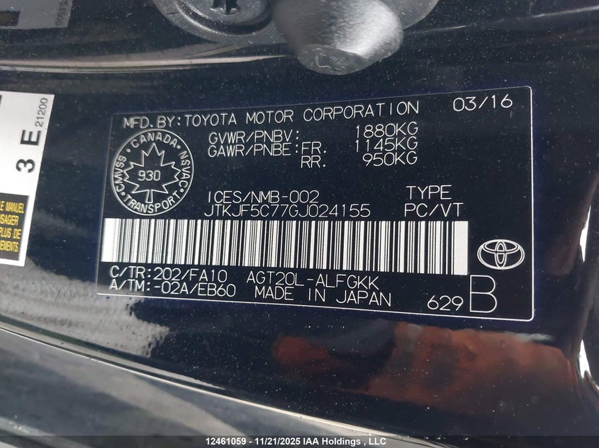 JTKJF5C77GJ024155 2016 TOYOTA  photo no. 9