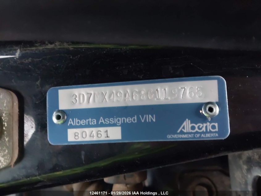 2008 Dodge Ram 3500 VIN: 3D7MX49A68G119765 Lot: 12461171