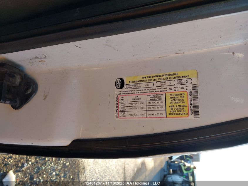 2010 Ford F-150 VIN: 1FTEX1C86AFC25045 Lot: 12461207