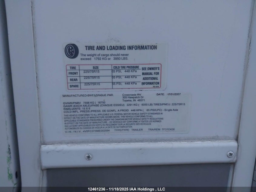 4V0FC37398E002594 2008   photo no. 9