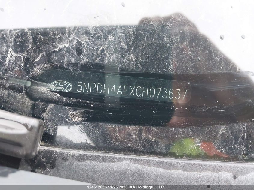 2012 Hyundai Elantra Gls/Limited VIN: 5NPDH4AEXCH073637 Lot: 12461268