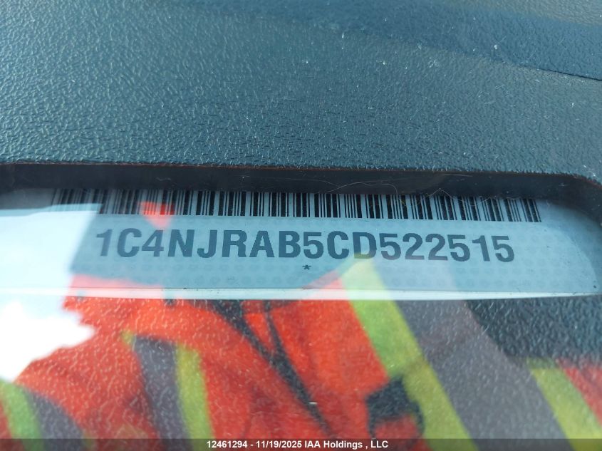2012 Jeep Patriot VIN: 1C4NJRAB5CD522515 Lot: 12461294