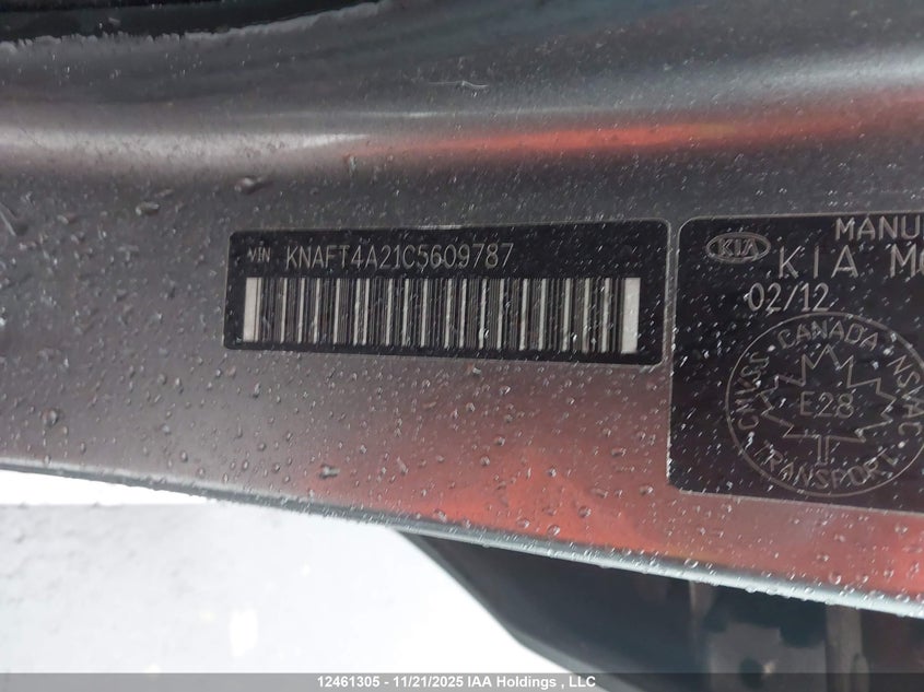 KNAFT4A21C5609787 2012 KIA FORTE photo no. 9
