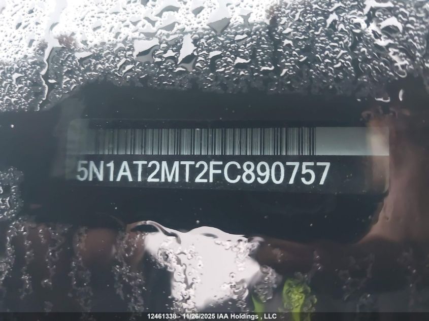 2015 Nissan Rogue S/Sl/Sv VIN: 5N1AT2MT2FC890757 Lot: 12461338