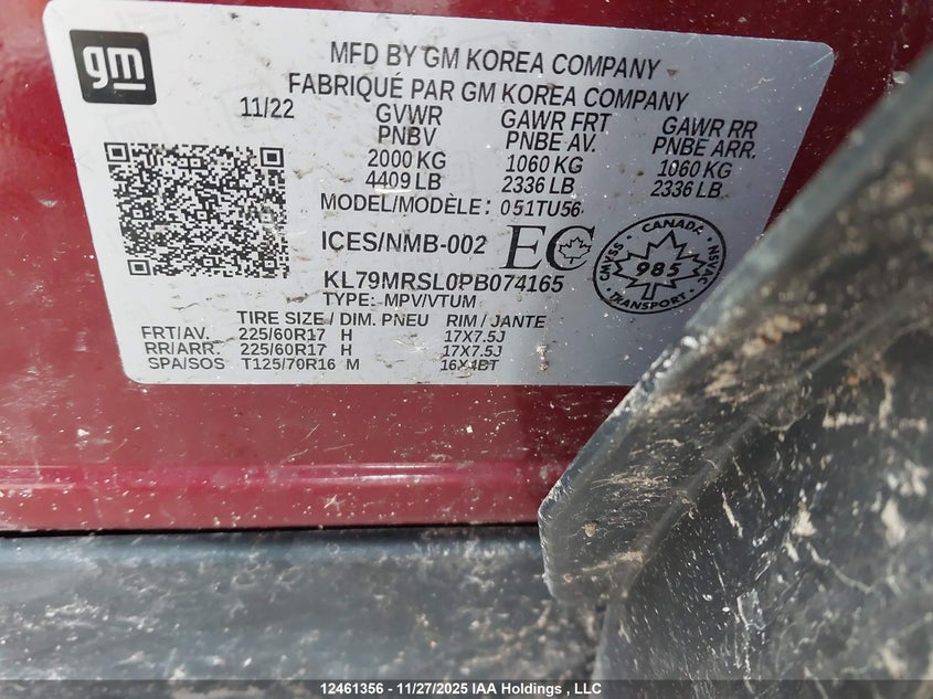KL79MRSL0PB074165 2023 CHEVROLET TRAILBLAZER photo no. 9