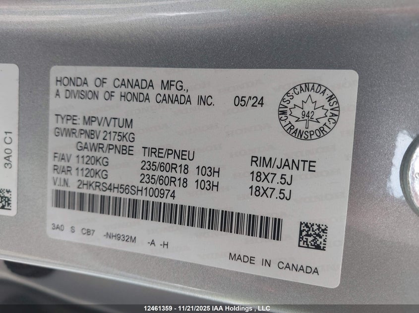 2HKRS4H56SH100974 2025 HONDA CR-V photo no. 9