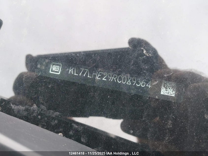 2024 Chevrolet Trax VIN: KL77LHE29RC089364 Lot: 12461418