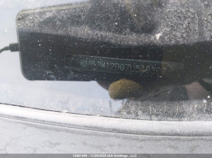 2007 Hyundai Tucson Gl VIN: KM8JM12D07U549307 Lot: 12461440